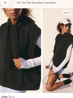 For The Win Sleeveless Sweatshirt - Black Sz L